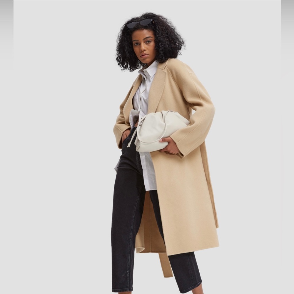 NWT Women’s Lattelier Classic Belted 100% Wool Coat - Size Small S